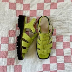 Intentionally Blank Haddie fisherman sandal in apple green